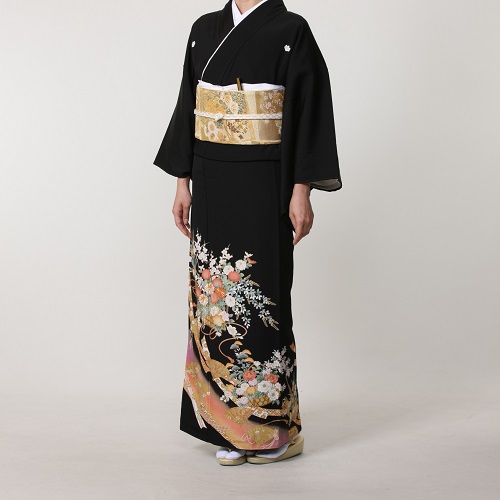 留袖レンタル8837　扇面に花鳥 留袖「花籠に檜扇」 TANAN丹庵 - TANAN 丹庵