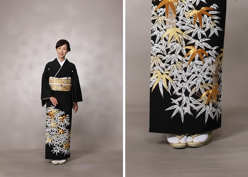 レディース 黒留袖 着物 (松・竹・城・雉)などの柄 身丈160cm（留袖 