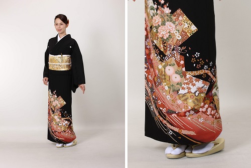 留袖「色紙に四季草花束ね熨斗」 TANAN丹庵 - TANAN 丹庵