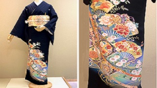 留袖レンタル8837　扇面に花鳥 留袖「花籠に檜扇」 TANAN丹庵 - TANAN 丹庵