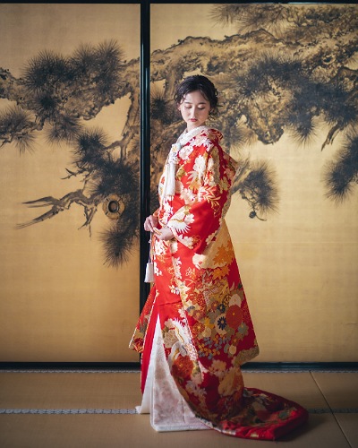 色打掛｢慶長御所車文｣TANAN丹庵 京都結婚式 - TANAN 丹庵