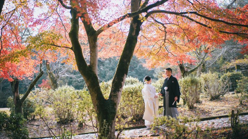 京都嵐山　ロケーション撮影　白無垢　TANAN丹庵