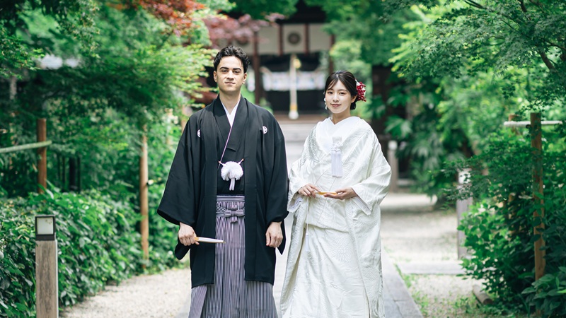 白無垢 川島織物「松飛鶴流水」TANAN丹庵　京都結婚式
