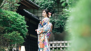 色打掛「清香束熨斗藍色ぼかし」 TANAN丹庵　京都結婚式　花嫁衣裳
